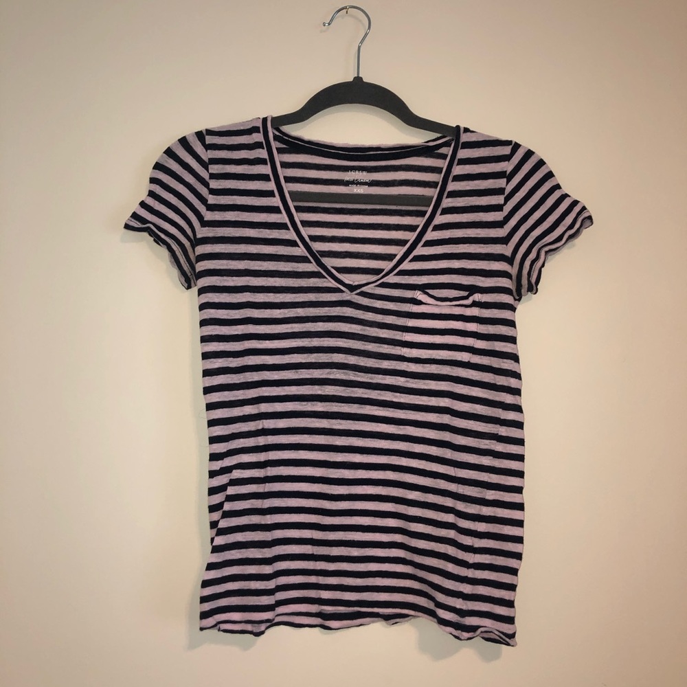 Jcrew v-neck striped tee